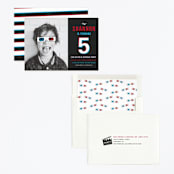 "Anaglyph 3D" - Children's Birthday Party Invitations in Obsidian by Felix Grapes - Assembled