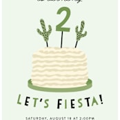 "Let's Fiesta" - Children's Birthday Party Invitations in Sage by Jen Banks - Detail