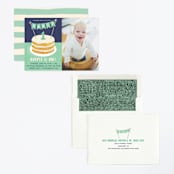 "Buttercream & Bunting" - Children's Birthday Party Invitations in Mint by Kerry Doyle - Assembled
