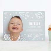 "Cosmic Doodles" - Children's Birthday Party Invitations in Ivory by Lehan Veenker - Front