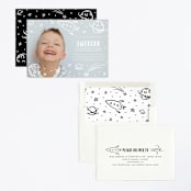 "Cosmic Doodles" - Children's Birthday Party Invitations in Ivory by Lehan Veenker - Assembled