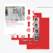 "Engine Number Five" - Children's Birthday Party Invitations in Cherry by Anna Elder - Back of Card Options