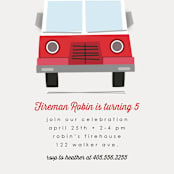 "Engine Number Five" - Children's Birthday Party Invitations in Cherry by Anna Elder - Detail