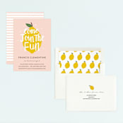 "Lemonade Fun" - Children's Birthday Party Invitations in Candy by Joanne James - Assembled
