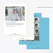 "Cupcake Topper" - Children's Birthday Party Invitations in Turquoise by Alethea and Ruth - Back of Card Options