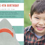 "Fin-tastic!" - Children's Birthday Party Invitations in Ocean by Annie Holmquist - Detail