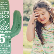 "Wild Cactus" - Children's Birthday Party Invitations in Blush by Baumbirdy - Detail
