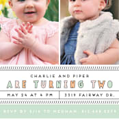 "Party Together" - Children's Birthday Party Invitations in Mist by Jennifer Postorino - Detail