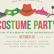 "Costume Party" - Children's Birthday Party Invitations in Fun by Jill Means - Detail
