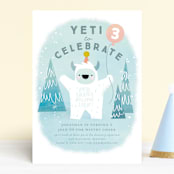 "yeti" - Children's Birthday Party Invitations in Frost by Lori Wemple - Front