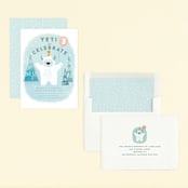 "yeti" - Children's Birthday Party Invitations in Frost by Lori Wemple - Assembled