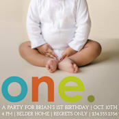 "Colorful One" - Children's Birthday Party Invitations in Teal by Denise Malacrea - Detail