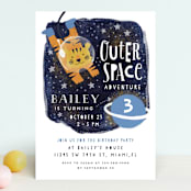 "Outer Space" - Children's Birthday Party Invitations in Northstar by iamtanya - Front