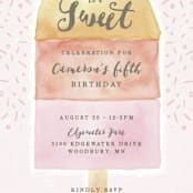 "Sweet Celebration" - Children's Birthday Party Invitations in Fruit Punch by Michelle Taylor - Detail