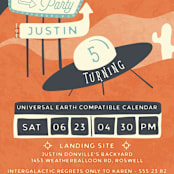 "Roswell" - Children's Birthday Party Invitations in Dessert by Gwen Bedat - Detail