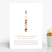 "Lit Candle" - Children's Birthday Party Invitations in Full Spectrum by Up Up Creative - Front