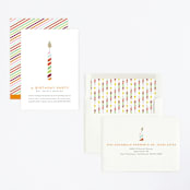 "Lit Candle" - Children's Birthday Party Invitations in Full Spectrum by Up Up Creative - Assembled