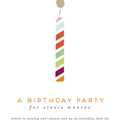 "Lit Candle" - Children's Birthday Party Invitations in Full Spectrum by Up Up Creative - Detail