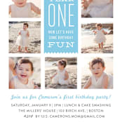 "We Survived Year One" - Children's Birthday Party Invitations in Sky by Carolyn MacLaren - Detail