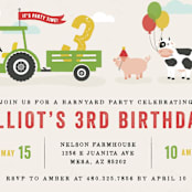 "Party Parade" - Children's Birthday Party Invitations in Cream by Michelle Taylor - Detail