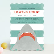 "Fin-tastic!" - Children's Birthday Party Invitations in Ocean by Annie Holmquist - Front