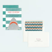 "Fin-tastic!" - Children's Birthday Party Invitations in Ocean by Annie Holmquist - Assembled