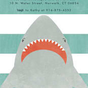 "Fin-tastic!" - Children's Birthday Party Invitations in Ocean by Annie Holmquist - Detail