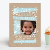 "Wintery" - Children's Birthday Party Invitations in Frost by JeAnna Casper - Front