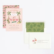 "Let's flamingle!" - Children's Birthday Party Invitations in Cotton Candy by Jennifer Wick - Assembled