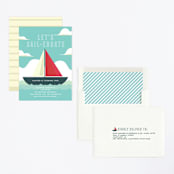 "Sail-ebrate" - Children's Birthday Party Invitations in Lagoon by Jessica Voong - Assembled