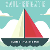"Sail-ebrate" - Children's Birthday Party Invitations in Lagoon by Jessica Voong - Detail