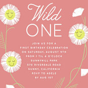 "Daisy Smiles" - Children's Birthday Party Invitations in Petal by Baumbirdy - Detail