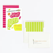 "Let's Get Creative!" - Children's Birthday Party Invitations in Highlighter by Olivia Goree - Assembled