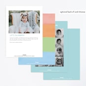 "Cake Party" - Children's Birthday Party Invitations in Sky by Shannon Chen of Four Wet Feet Studio - Back of Card Options