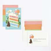 "Cake Party" - Children's Birthday Party Invitations in Sky by Shannon Chen of Four Wet Feet Studio - Assembled