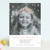 "Calling All Princesses" - Children's Birthday Party Invitations in Blush by Half Pint Studio - Front