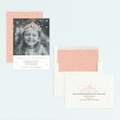 "Calling All Princesses" - Children's Birthday Party Invitations in Blush by Half Pint Studio - Assembled