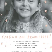 "Calling All Princesses" - Children's Birthday Party Invitations in Blush by Half Pint Studio - Detail