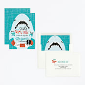 "Shark Attack Pool Party" - Children's Birthday Party Invitations in Pool by iamtanya - Assembled