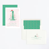 "Number One Bug" - Children's Birthday Party Invitations in Jade by Eve Schultz - Assembled