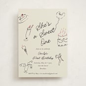 "Sweets & Treats" - Children's Birthday Party Invitations in Licorice by Sarah Rosenthal - Front