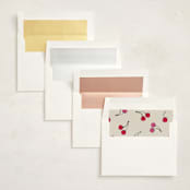 "Cherries" - Children's Birthday Party Invitations in Tomato by Kelly Watkins - Envelope Liner Options