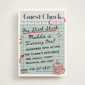 "guest check" - Children's Birthday Party Invitations in Mint by Jennifer Lew - Front