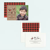 "Lumber Bears" - Children's Birthday Party Invitations in Kraft by Jennifer Wick - Assembled
