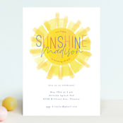 "Little Sunshine" - Children's Birthday Party Invitations in Marshmallow by Rebecca Durflinger - Front