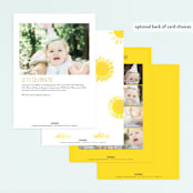 "Little Sunshine" - Children's Birthday Party Invitations in Marshmallow by Rebecca Durflinger - Back of Card Options