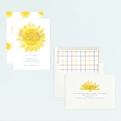 "Little Sunshine" - Children's Birthday Party Invitations in Marshmallow by Rebecca Durflinger - Assembled