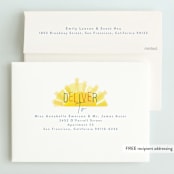 "Little Sunshine" - Children's Birthday Party Invitations in Marshmallow by Rebecca Durflinger - FREE Recipient Addressing