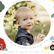 "Down by the farm" - Children's Birthday Party Invitations in Rainbow by Hudson meet Rose - Detail
