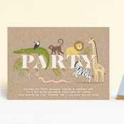 "safari party animals" - Children's Birthday Party Invitations in Linen by Karidy Walker - Front